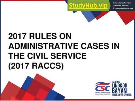 2017 RULES ON ADMINISTRATIVE CASES IN THE CIVIL SERVICE (2017 RACCS).